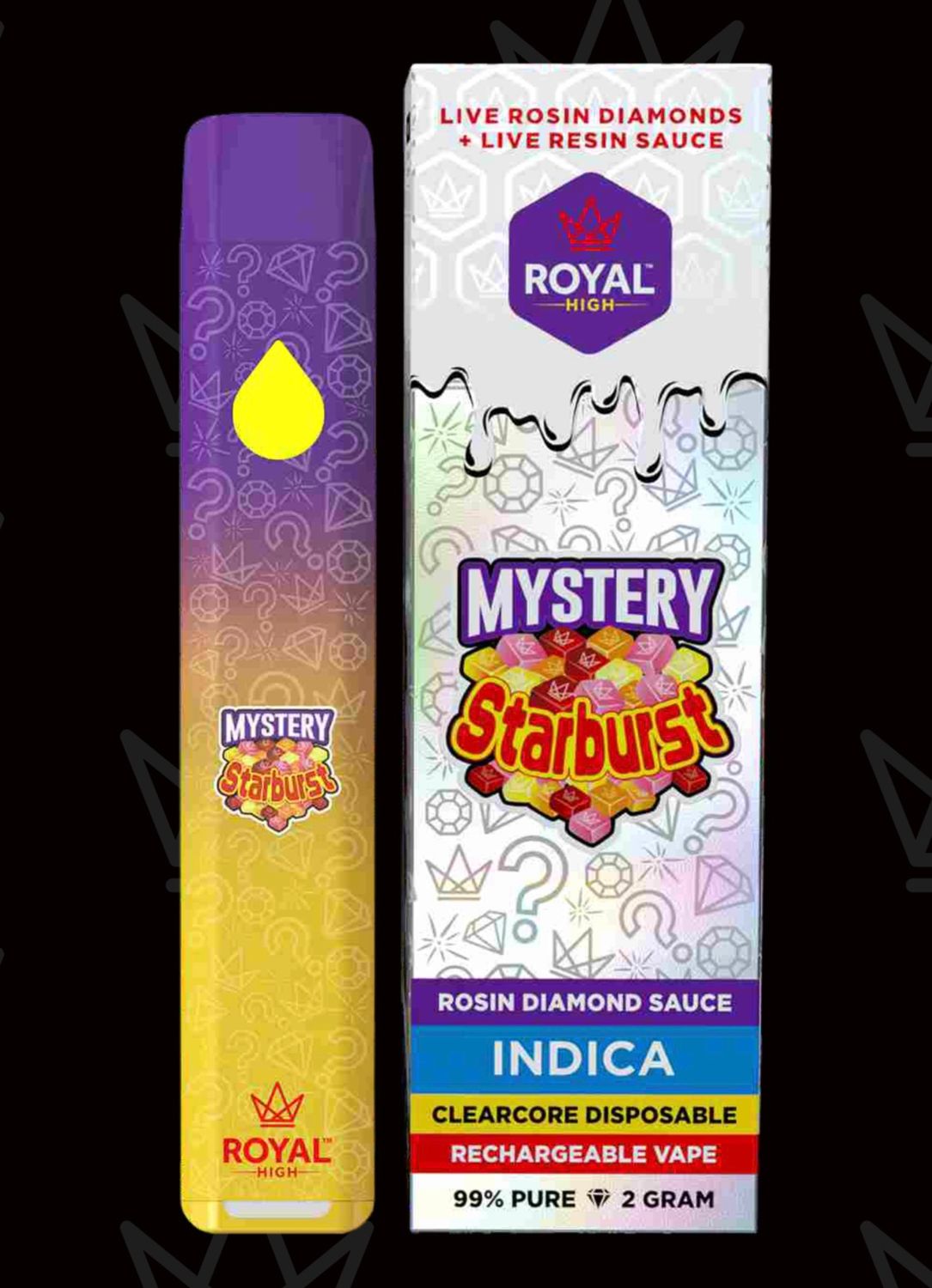 Mystery Starburst Live Rosin Diamonds + Live Resin Sauce 2G (Solventless) | Royal Highness (93.22% THC)