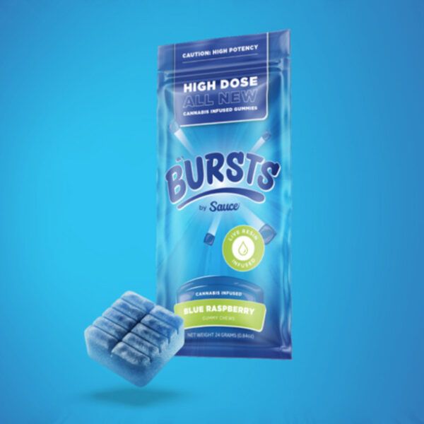 Blue Raspberry 800mg Live Resin Gummies | Bursts by Sauce