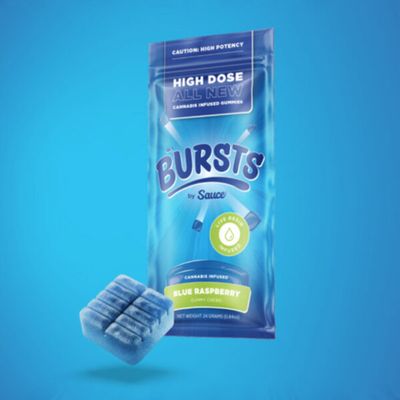 Blue Raspberry 800mg Live Resin Gummies | Bursts by Sauce