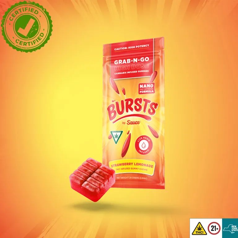 Strawberry Lemonade 800mg Live Resin Gummies | Bursts by Sauce