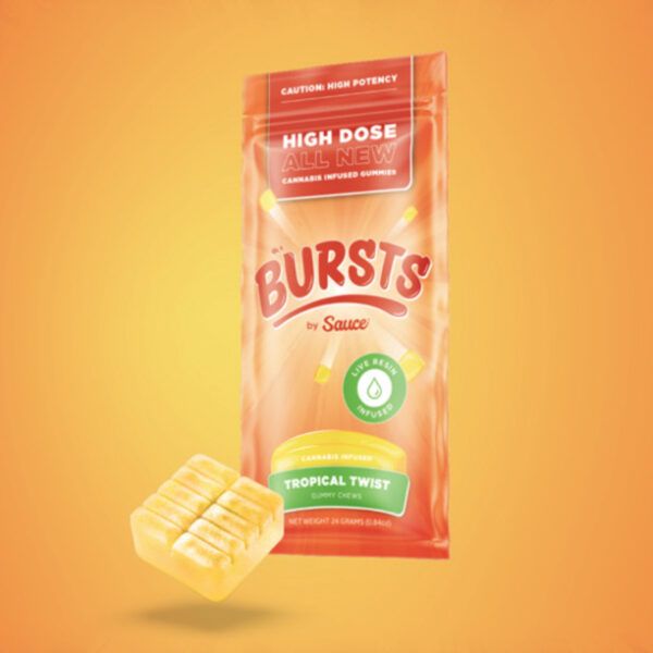 Tropical Twist 800mg Live Resin Gummies | Bursts by Sauce
