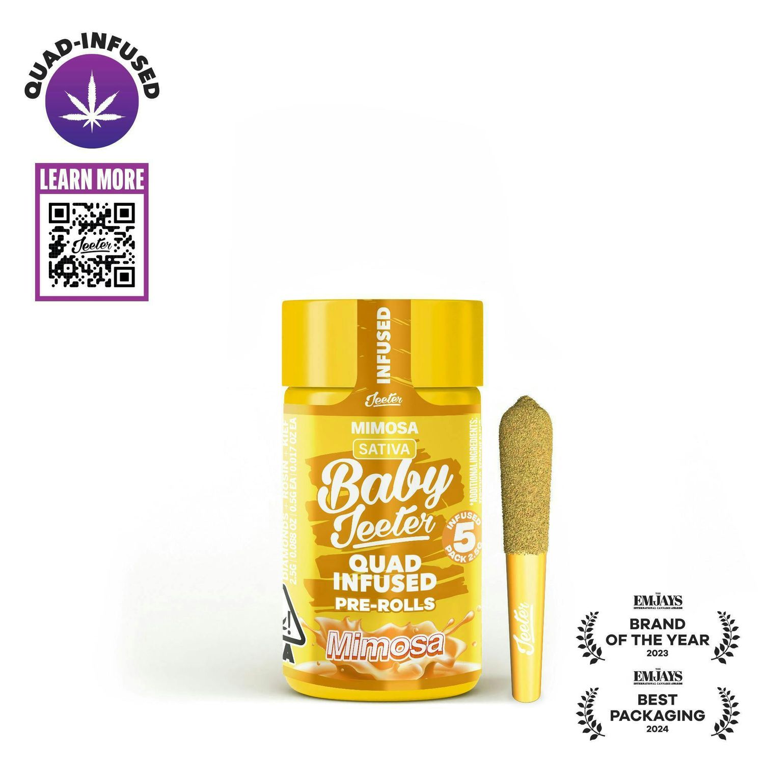 Mimosa Quad Infused Rosin 5 x 0.5g Joints 2.5g | Jeeter