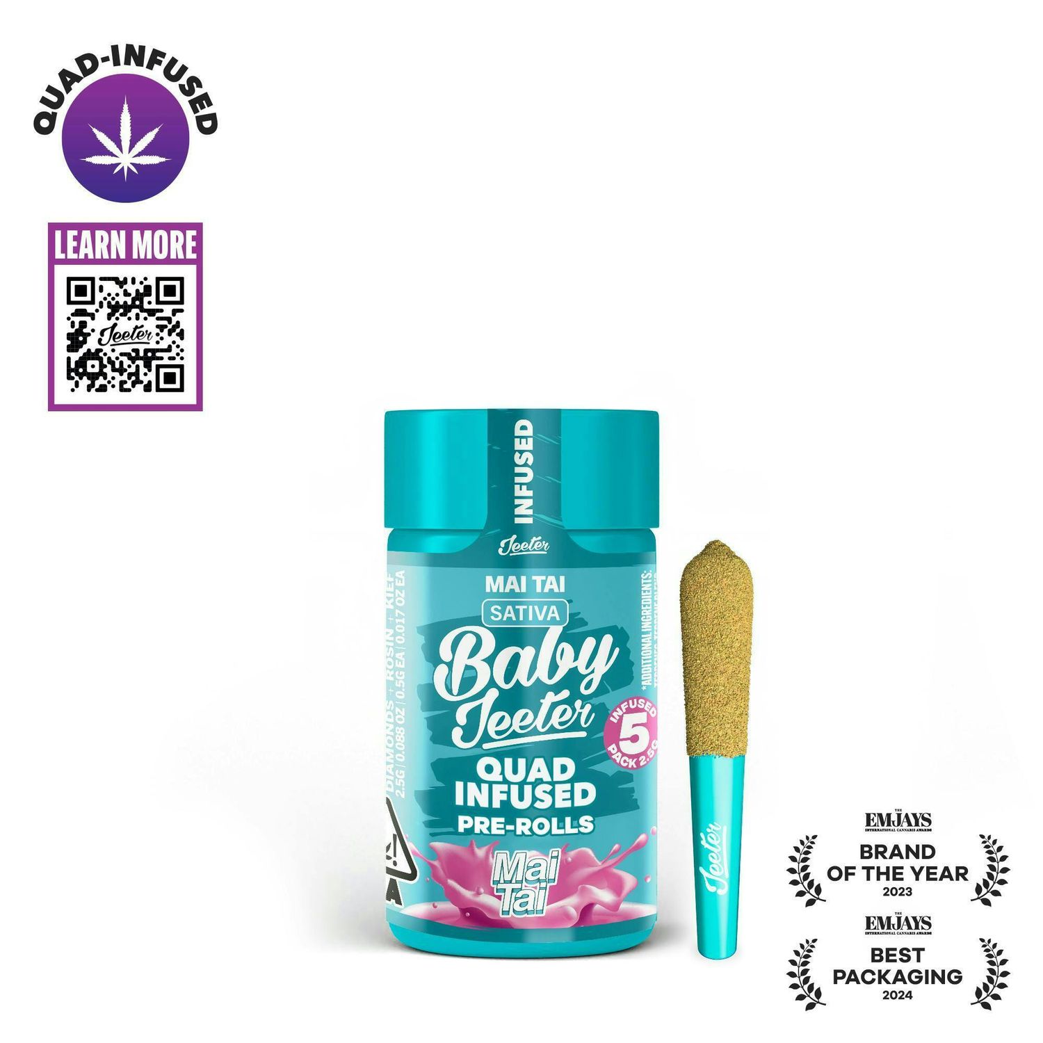 Mai Tai Quad Infused Rosin 5 x 0.5g Joints 2.5g | Jeeter