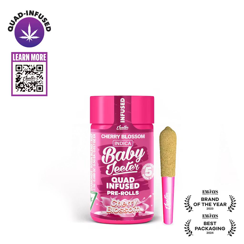 Cherry Blossom Quad Infused Rosin 5 x 0.5g Joints 2.5g (39.75% THC) | Jeeter