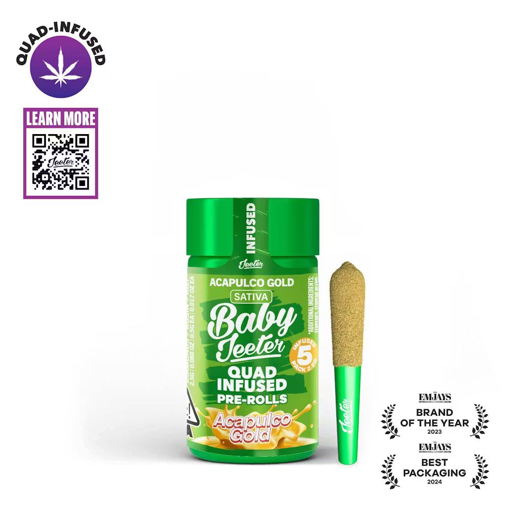 Acapulco Gold Quad Infused Rosin 5 x 0.5g Joints 2.5g (40.99% THC) | Jeeter