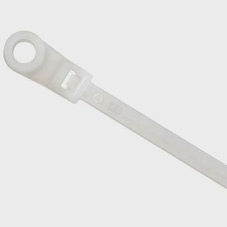 ACT 7" Mounting Hole 50-lbs Rated Cable Ties WHITE - 100-pack