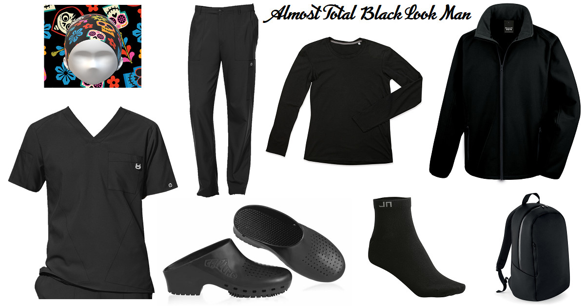 Almost Total Black Look Man