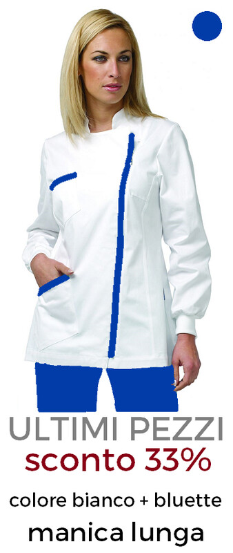DR.BLUE Milly casacca donna zip bianco+bluette