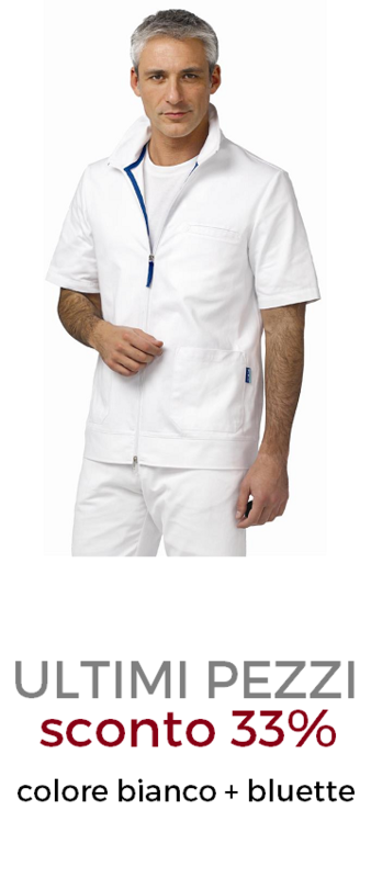 DR.BLUE Mattias Casacca Uomo zip bianco+bluette