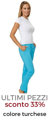 DR.BLUE Tamara pantalone donna elasticizzato turchese easyfit