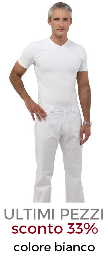DR.BLUE Rain pantalone uomo elasticizzato bianco