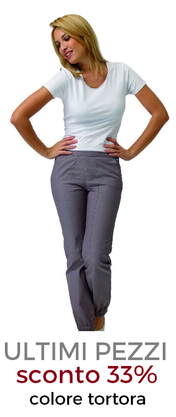 DR.BLUE Alyson pantalone donna elasticizzato tortora