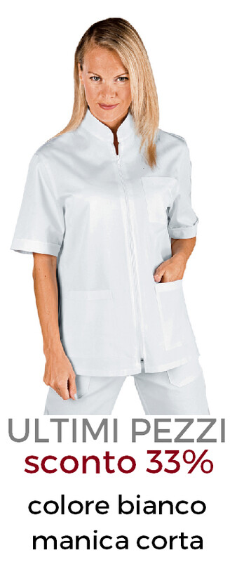 ISACCO Casacca unisex Samarcanda zip bianco