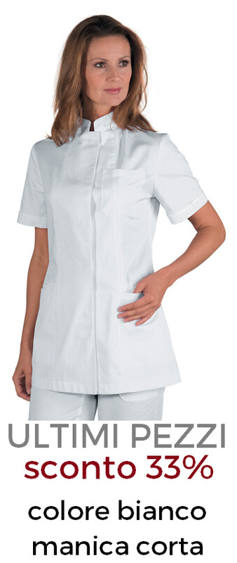 ISACCO Lione casacca donna bottoni automatici bianco