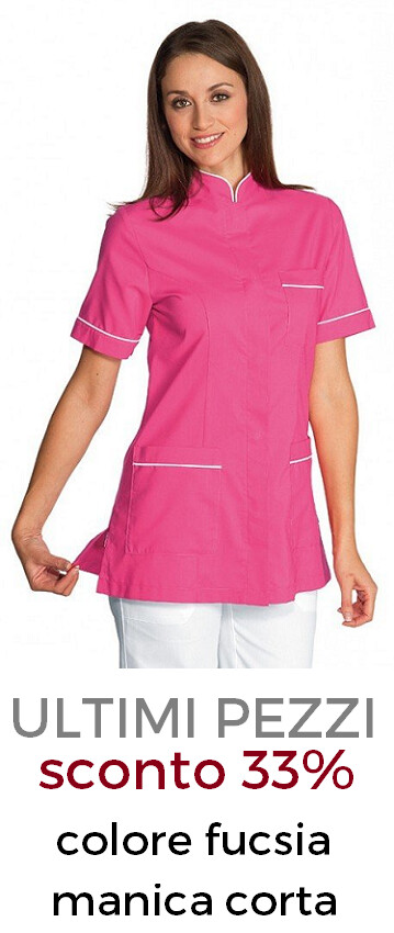 ISACCO Casacca donna Panarea bottoni automatici fuxia + bianco