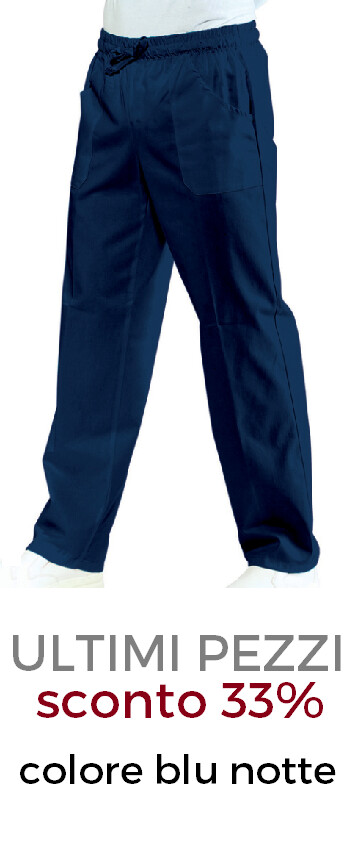 ISACCO Pantalone unisex con elastico blu