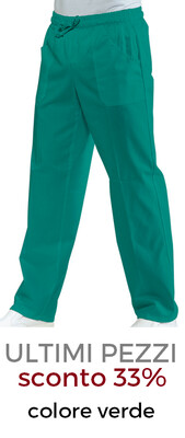 ISACCO Pantalone unisex con elastico verde
