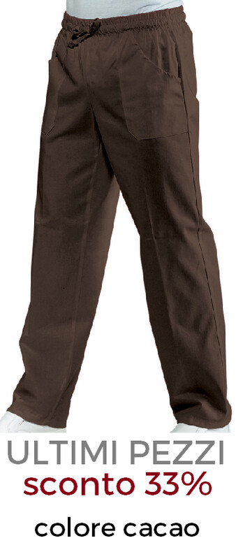 ISACCO Pantalone unisex con elastico cacao