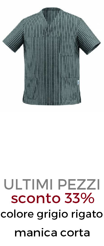 EGOCHEF Leonardo Casacca unisex scollo a V grigio rigato