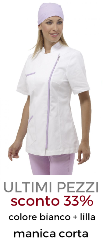 DR.BLUE Loys casacca donna zip bianco+lilla