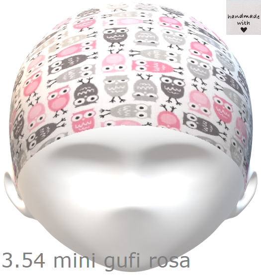 PopHats Cappellino 3.54 "Mini Gufi Rosa"