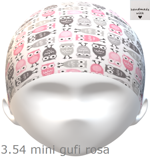 PopHats Cappellino 3.54 &quot;Mini Gufi Rosa&quot;