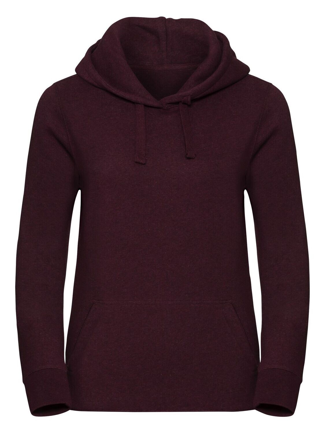 RUSSELL Ladies´ Authentic Melange Hooded Sweat, Colore: BD burgundy melange