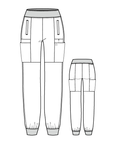 Pantalone donna 5555 cargo jogger iris