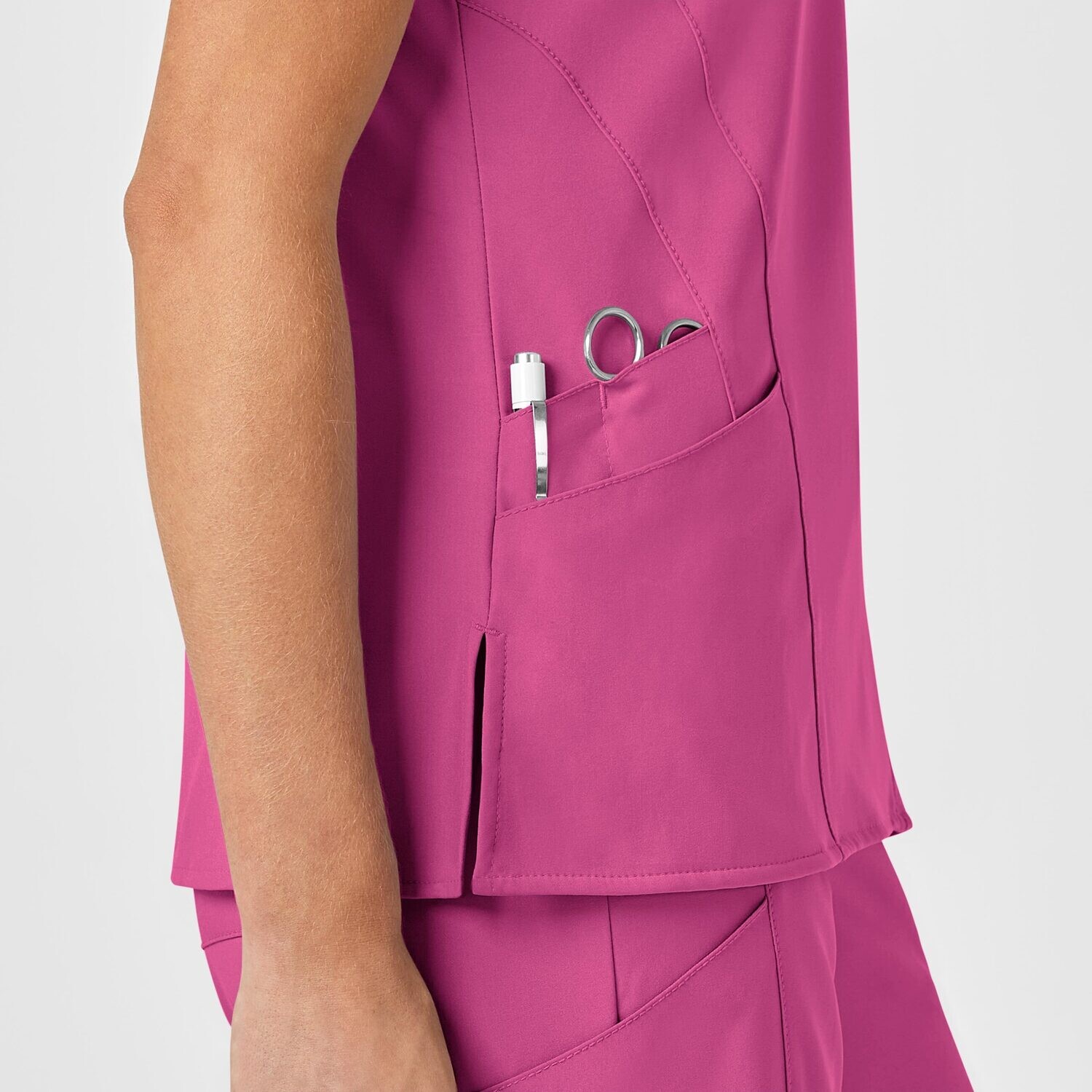 Casacca donna 6155 scollo a V hot pink