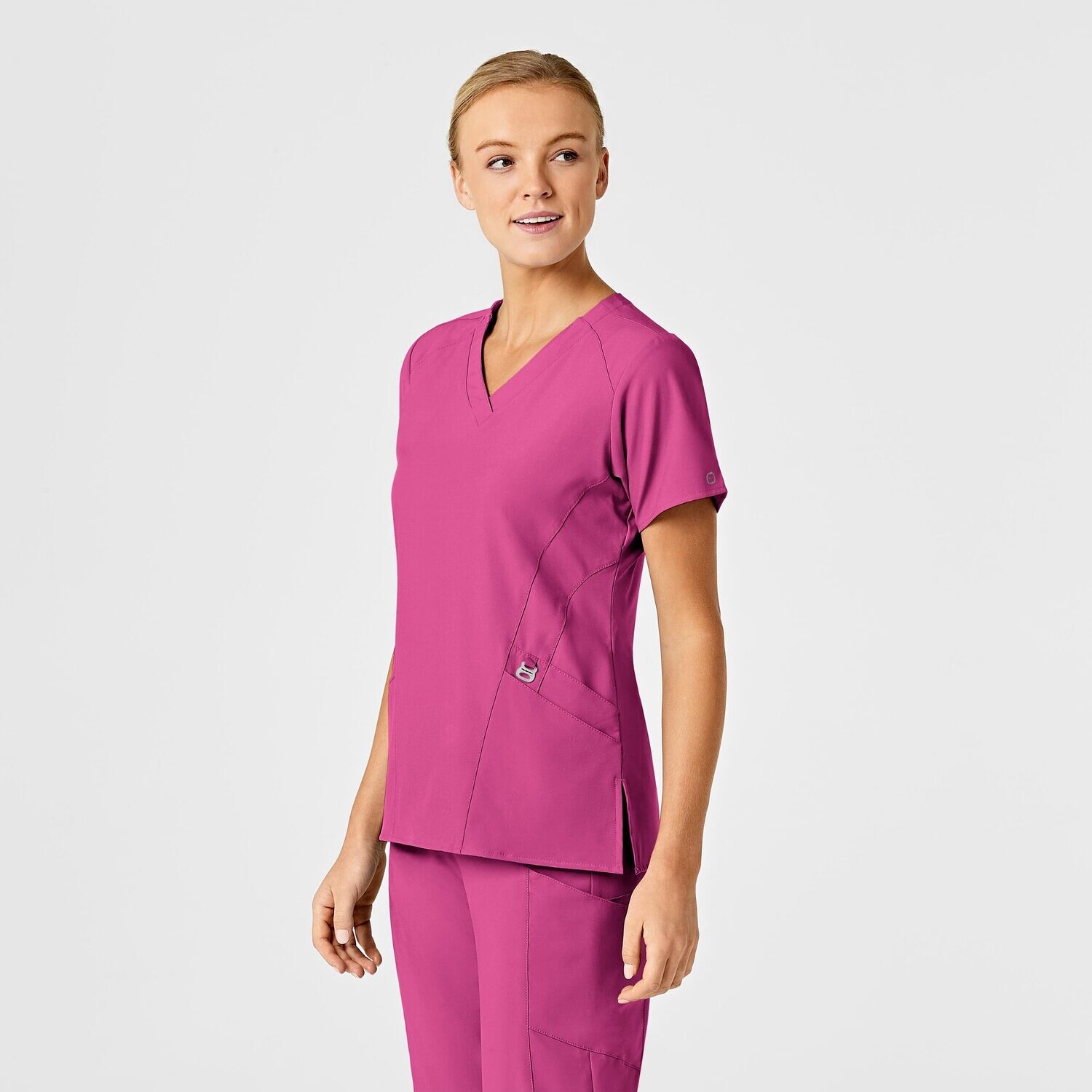 Casacca donna 6155 scollo a V hot pink