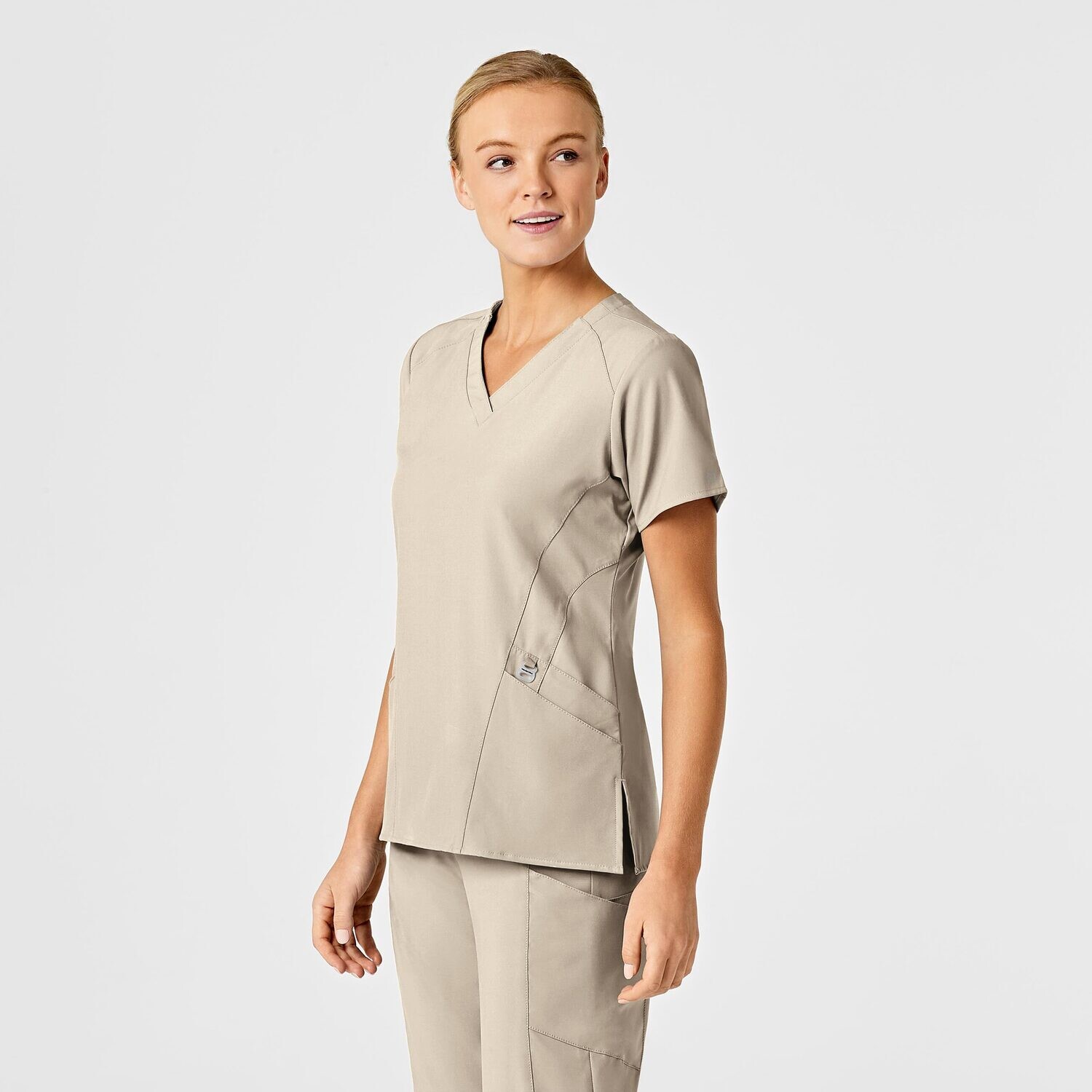 Casacca donna 6155 scollo a V khaki
