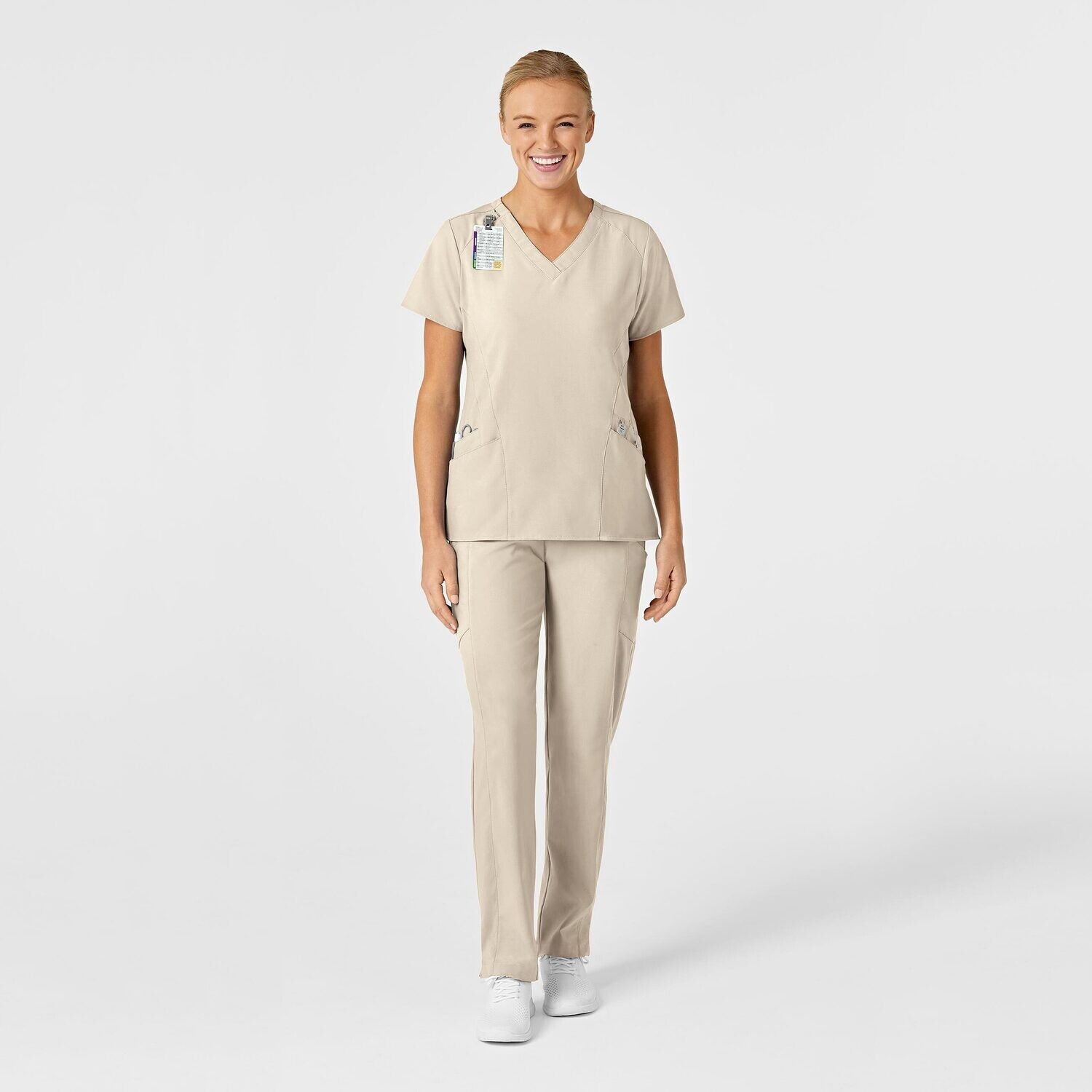 Casacca donna 6155 scollo a V khaki