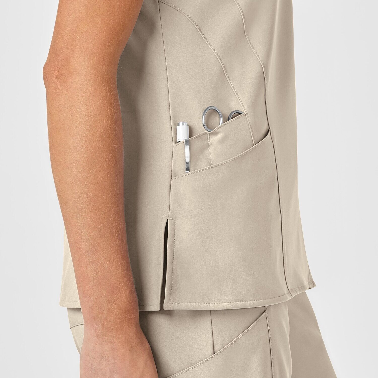 Casacca donna 6155 scollo a V khaki