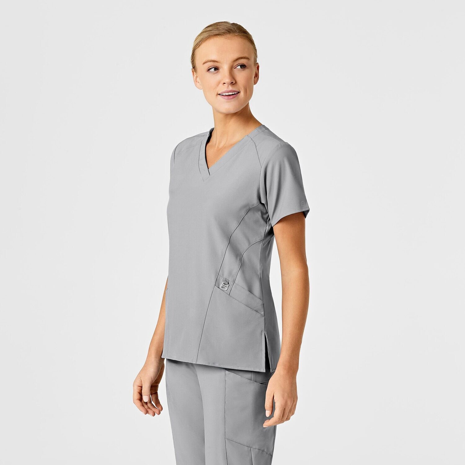 Casacca donna 6155 scollo a V grey