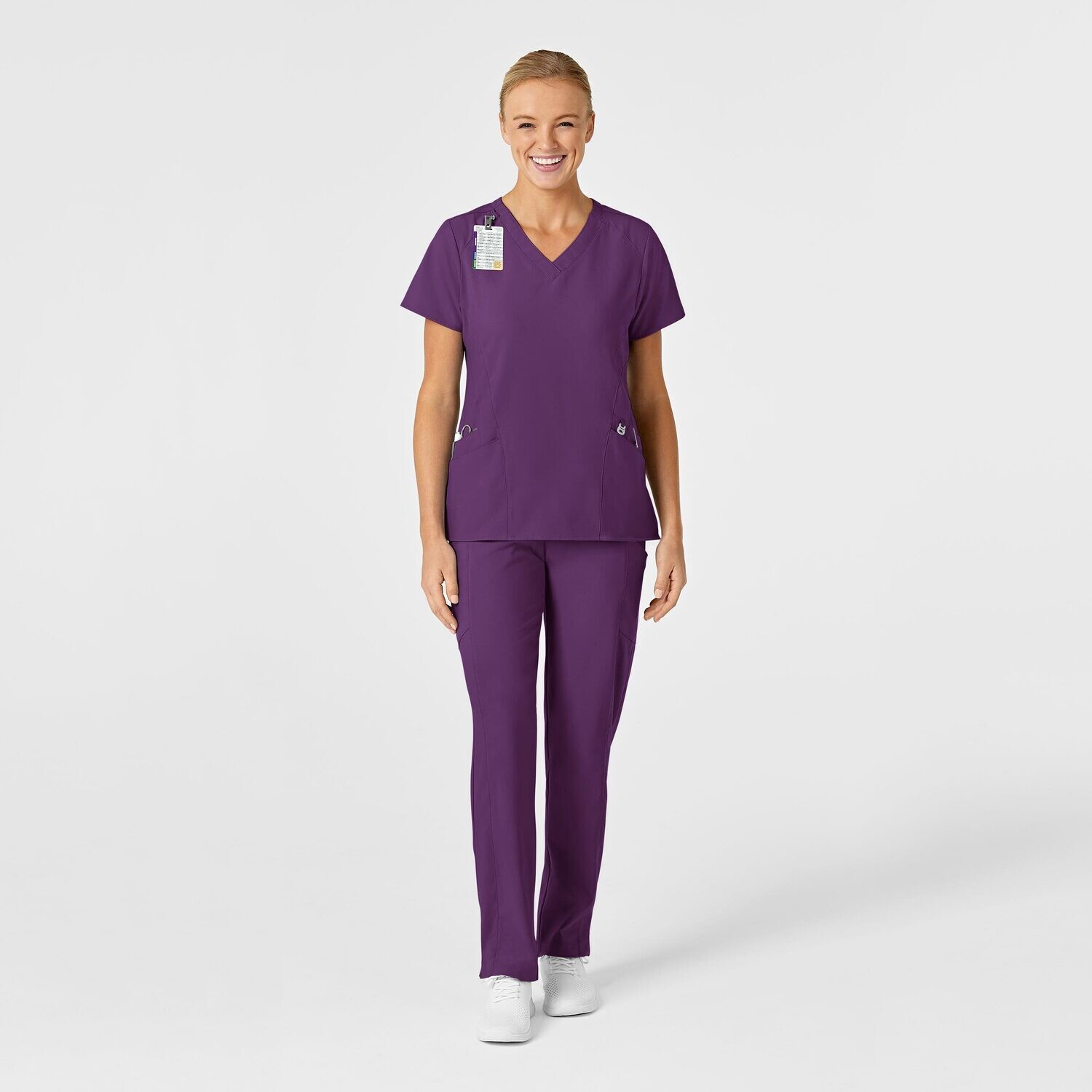 Casacca donna 6155 scollo a V eggplant