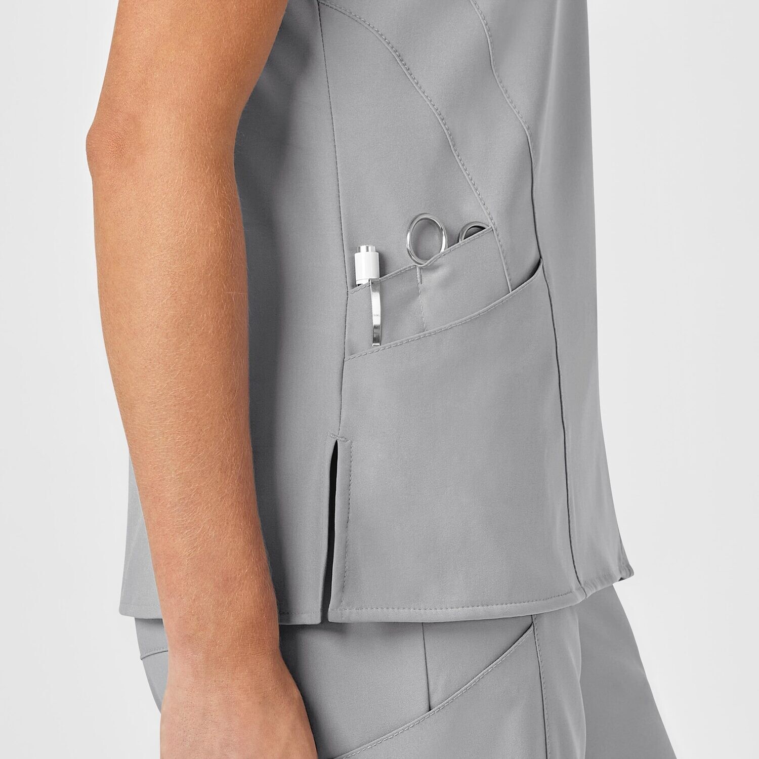Casacca donna 6155 scollo a V grey