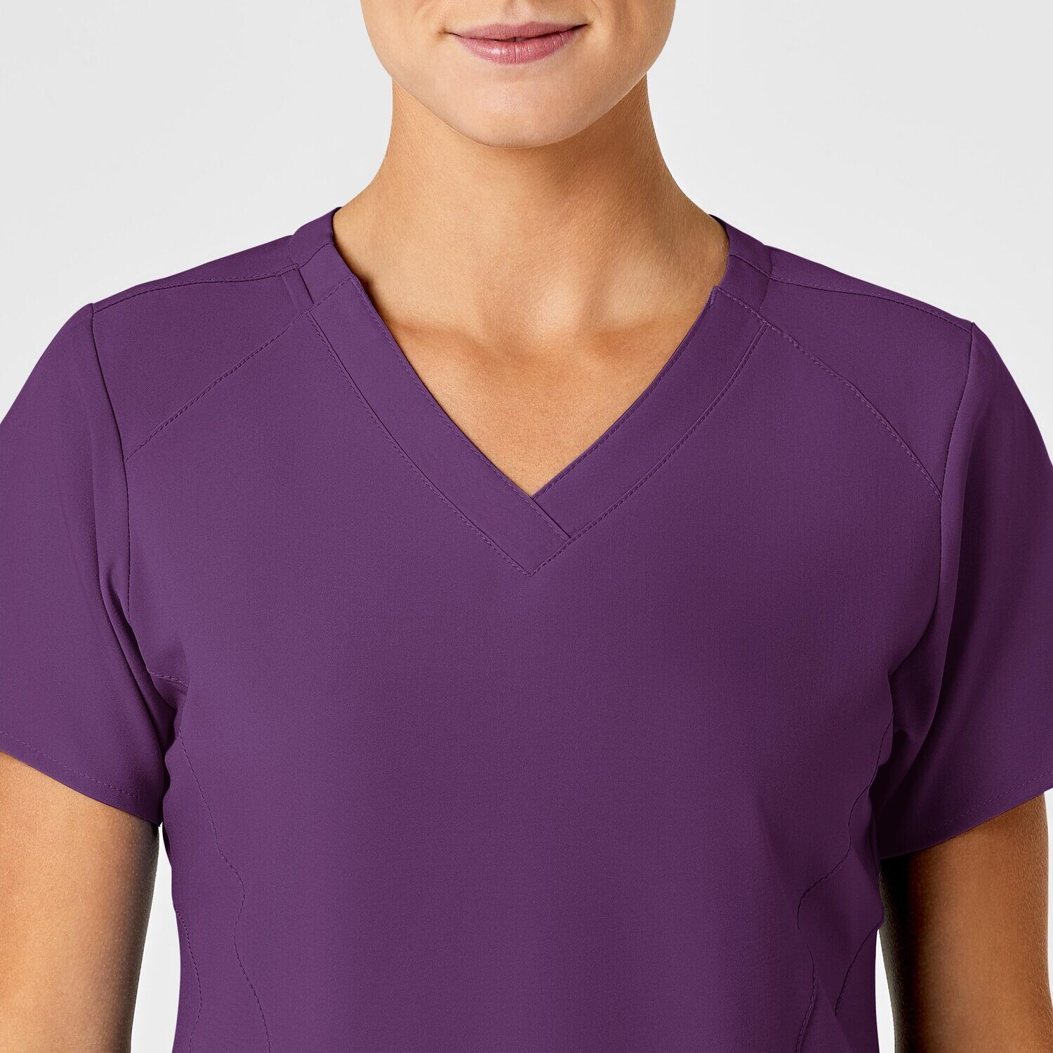 Casacca donna 6155 scollo a V eggplant