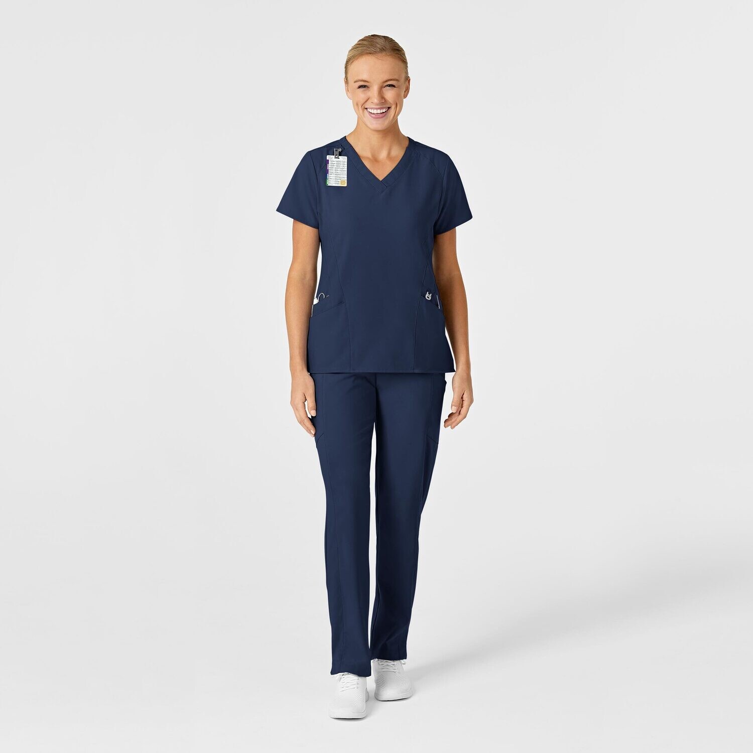 Casacca donna 6155 scollo a V navy blue