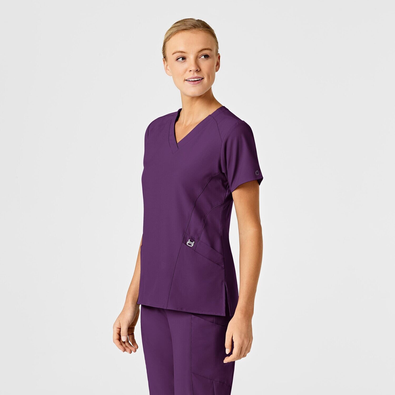 Casacca donna 6155 scollo a V eggplant