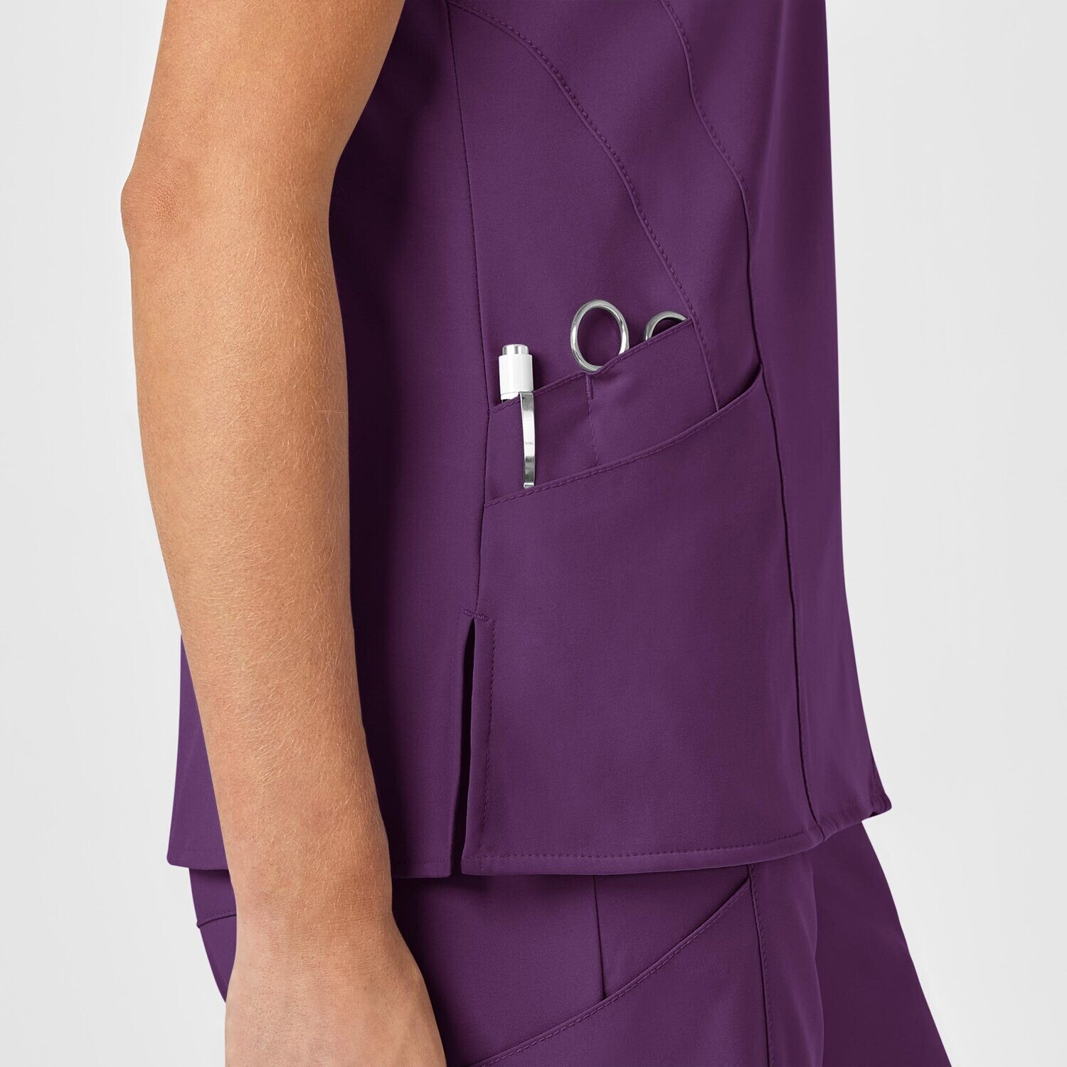Casacca donna 6155 scollo a V eggplant