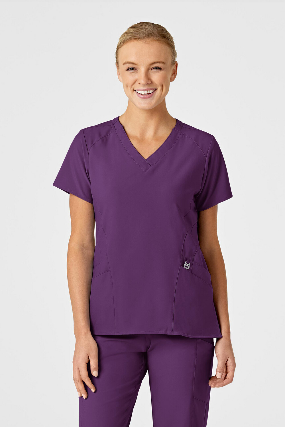 Casacca donna 6155 scollo a V eggplant
