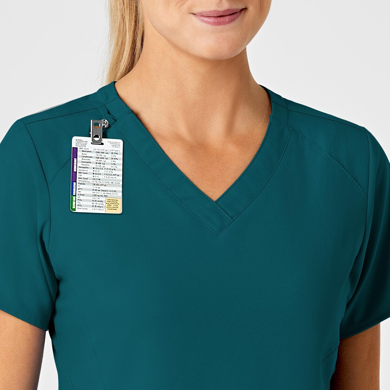 Casacca donna 6155 scollo a V caribbean blue