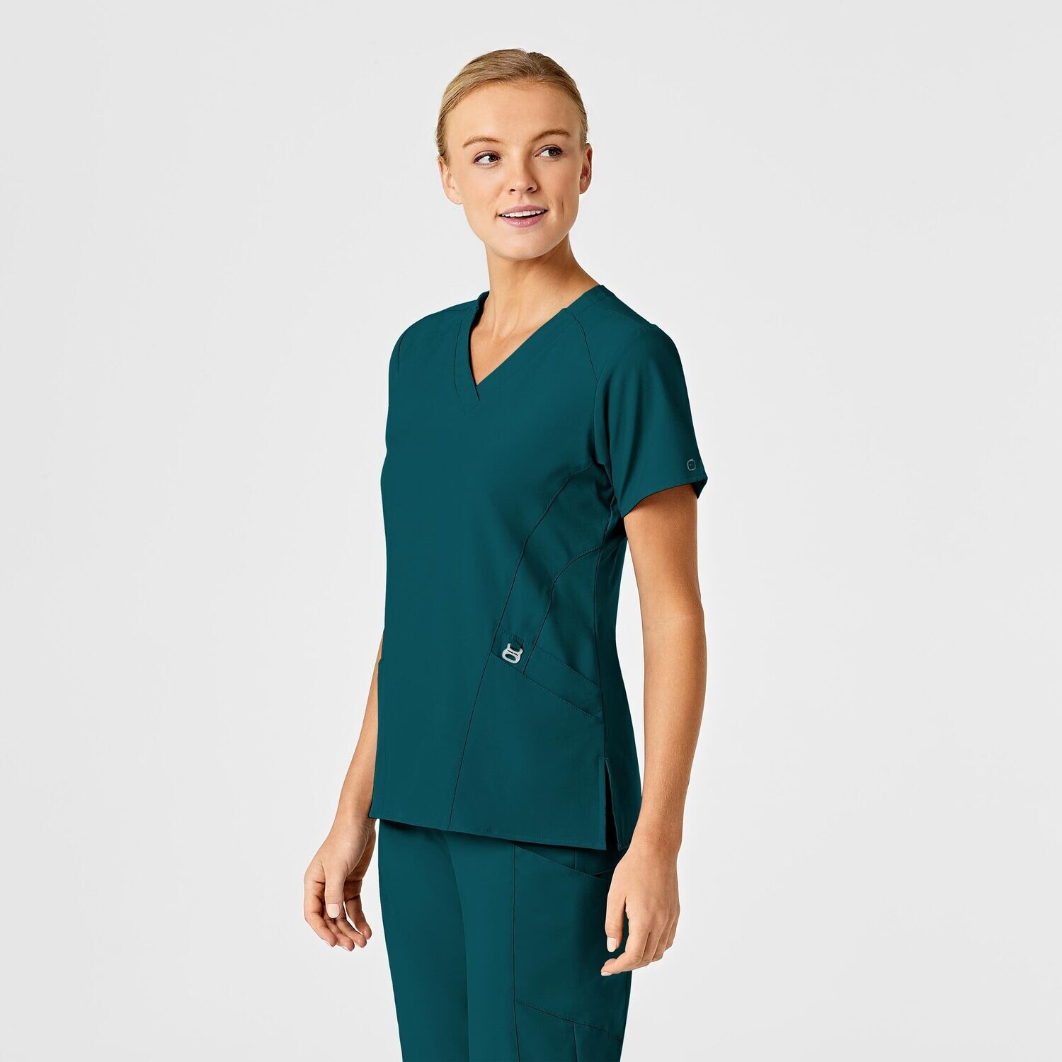 Casacca donna 6155 scollo a V caribbean blue