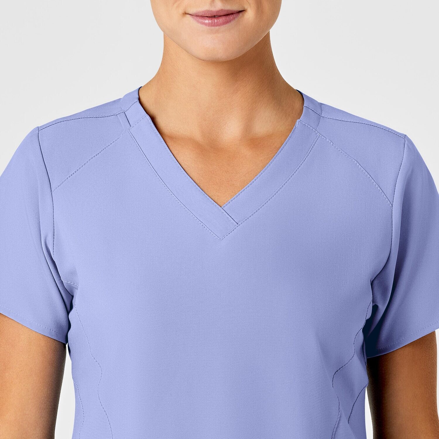 Casacca donna 6155 scollo a V ceil blue