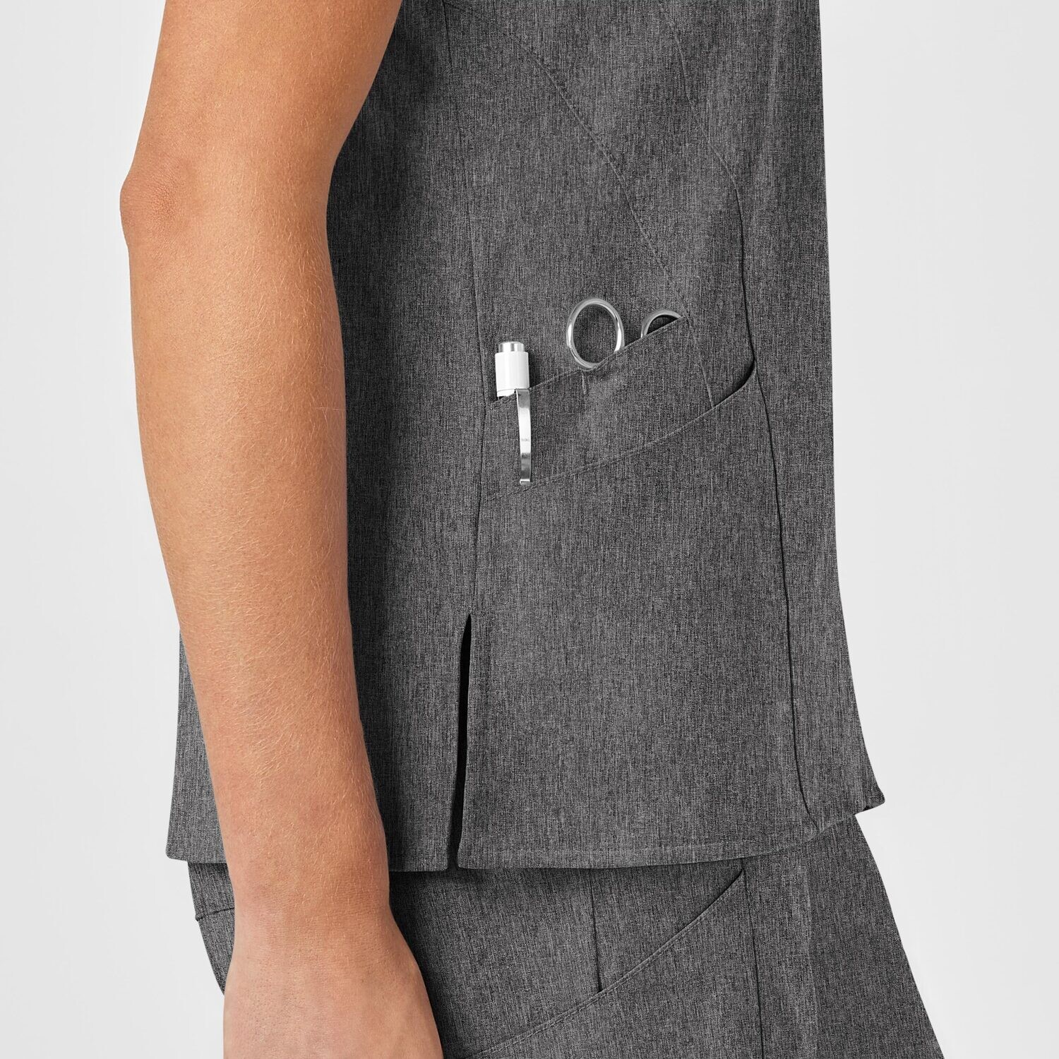 Casacca donna 6155 scollo a V charcoal heather