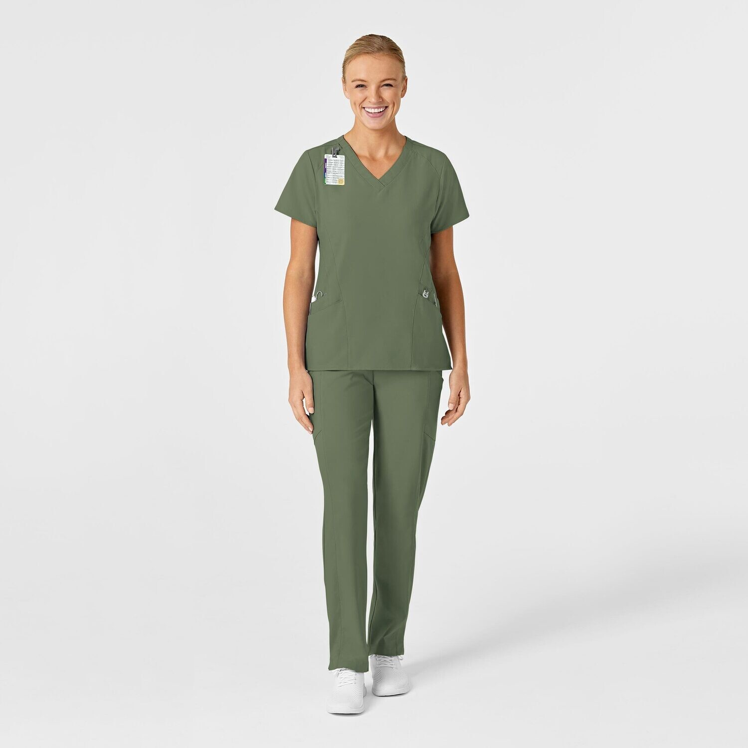 Casacca donna 6155 scollo a V olive
