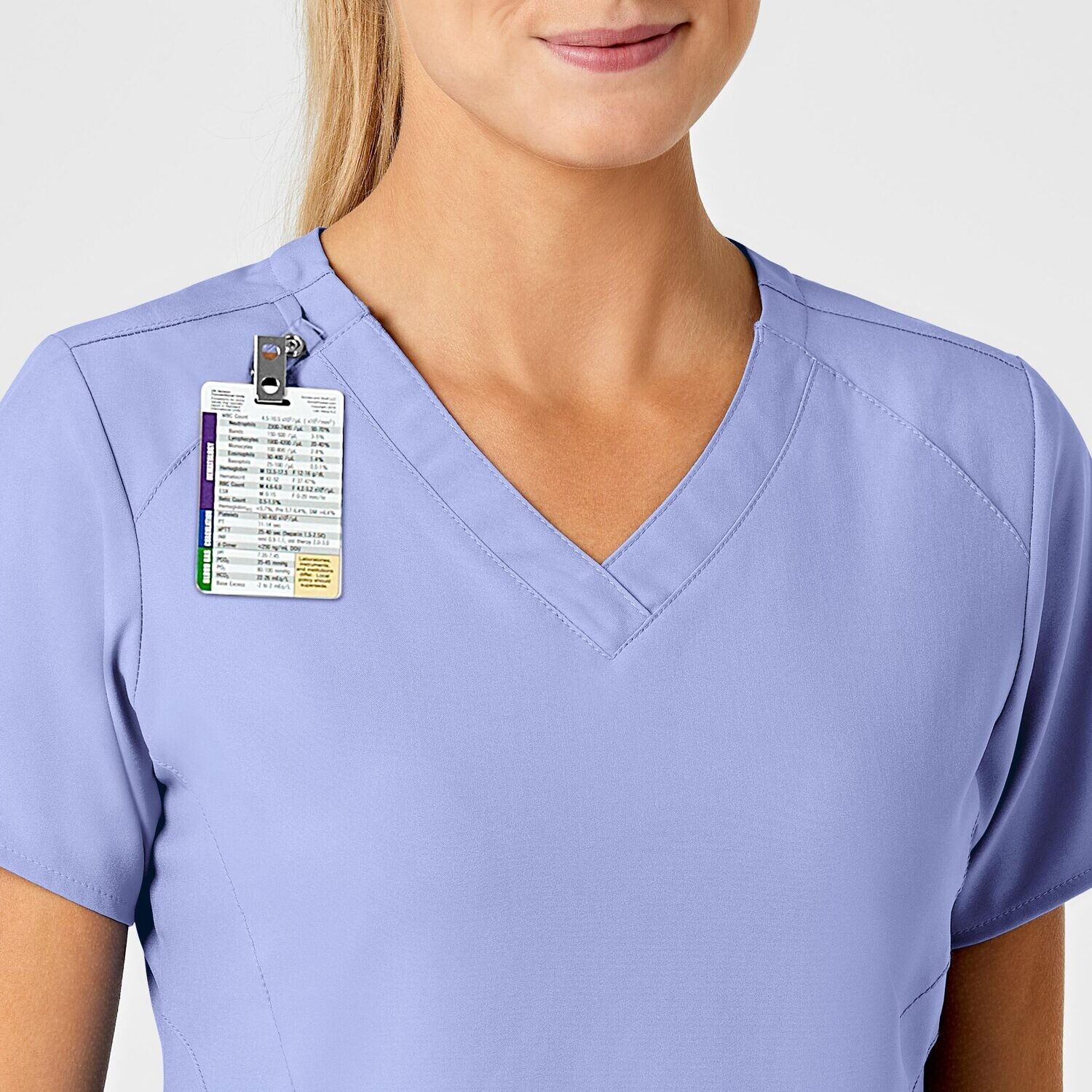 Casacca donna 6155 scollo a V ceil blue