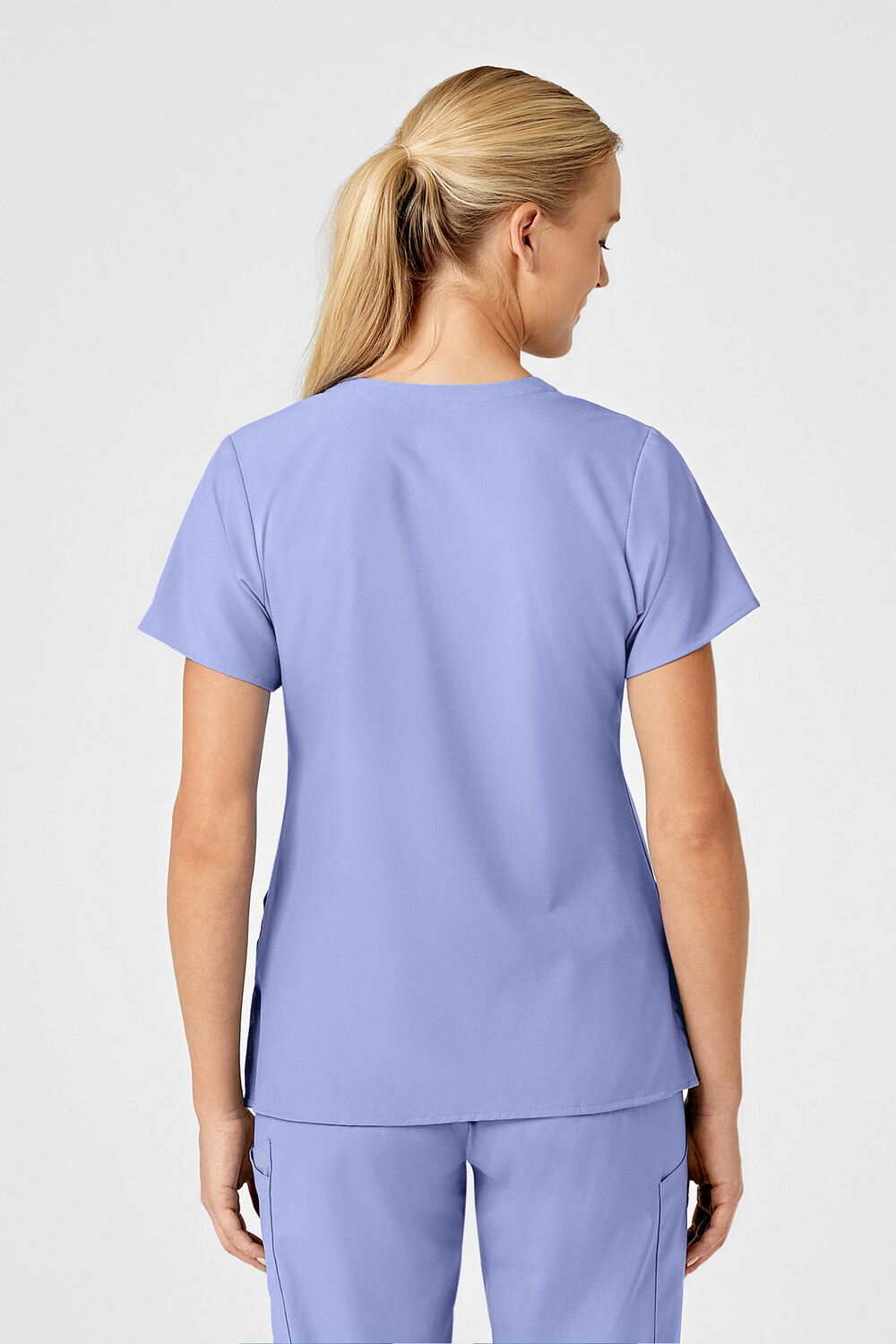 Casacca donna 6155 scollo a V ceil blue