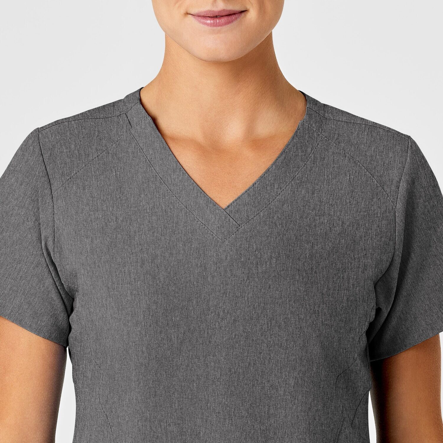 Casacca donna 6155 scollo a V charcoal heather