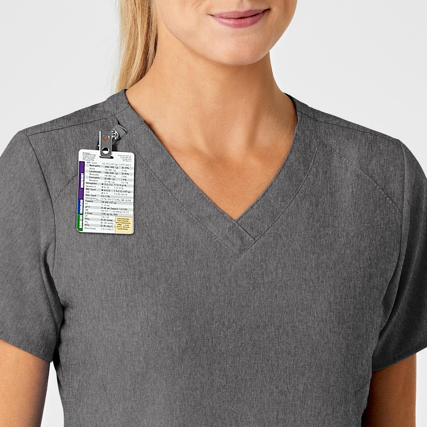 Casacca donna 6155 scollo a V charcoal heather